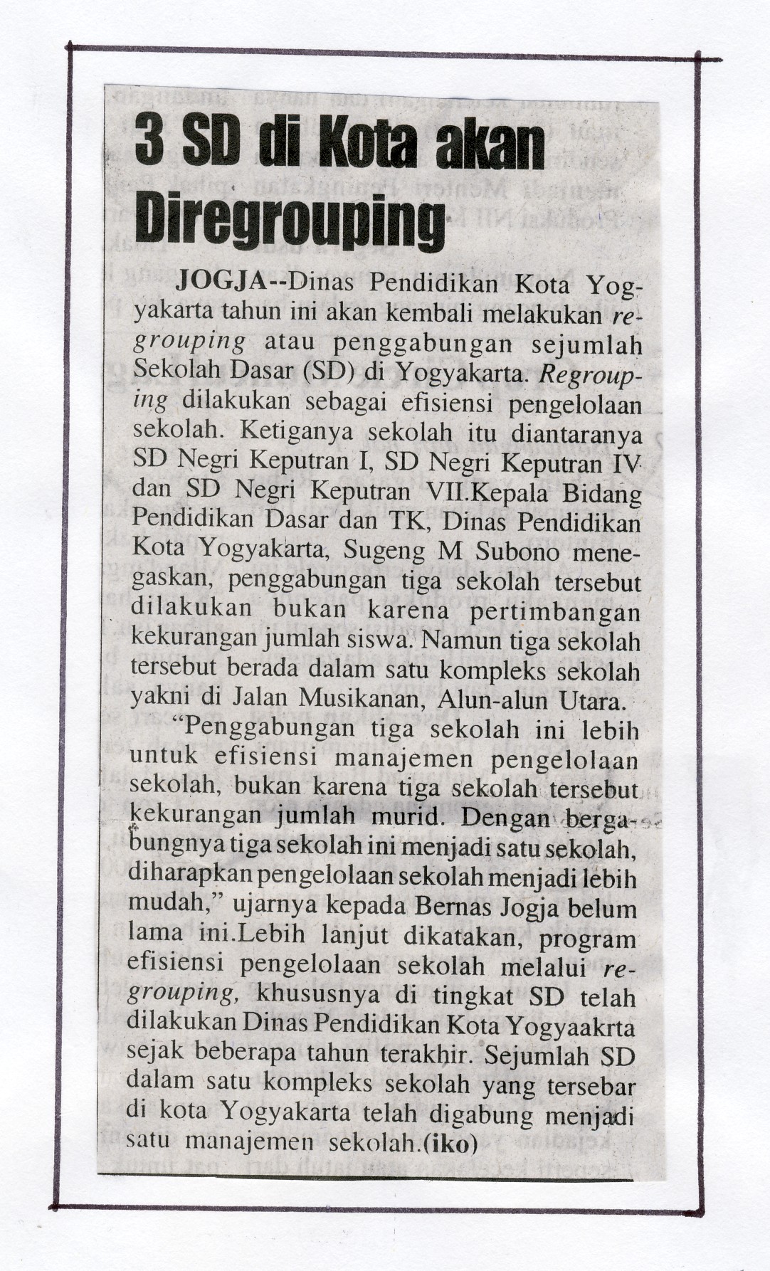 Kliping jogja terbaru