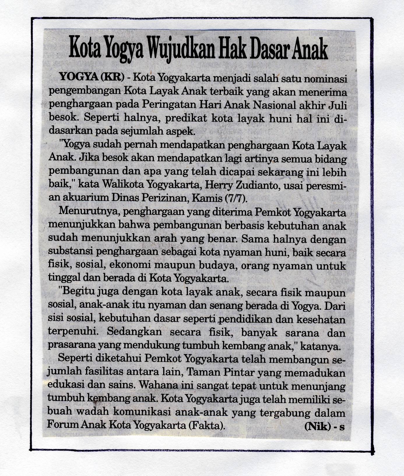 Kliping jogja terbaru