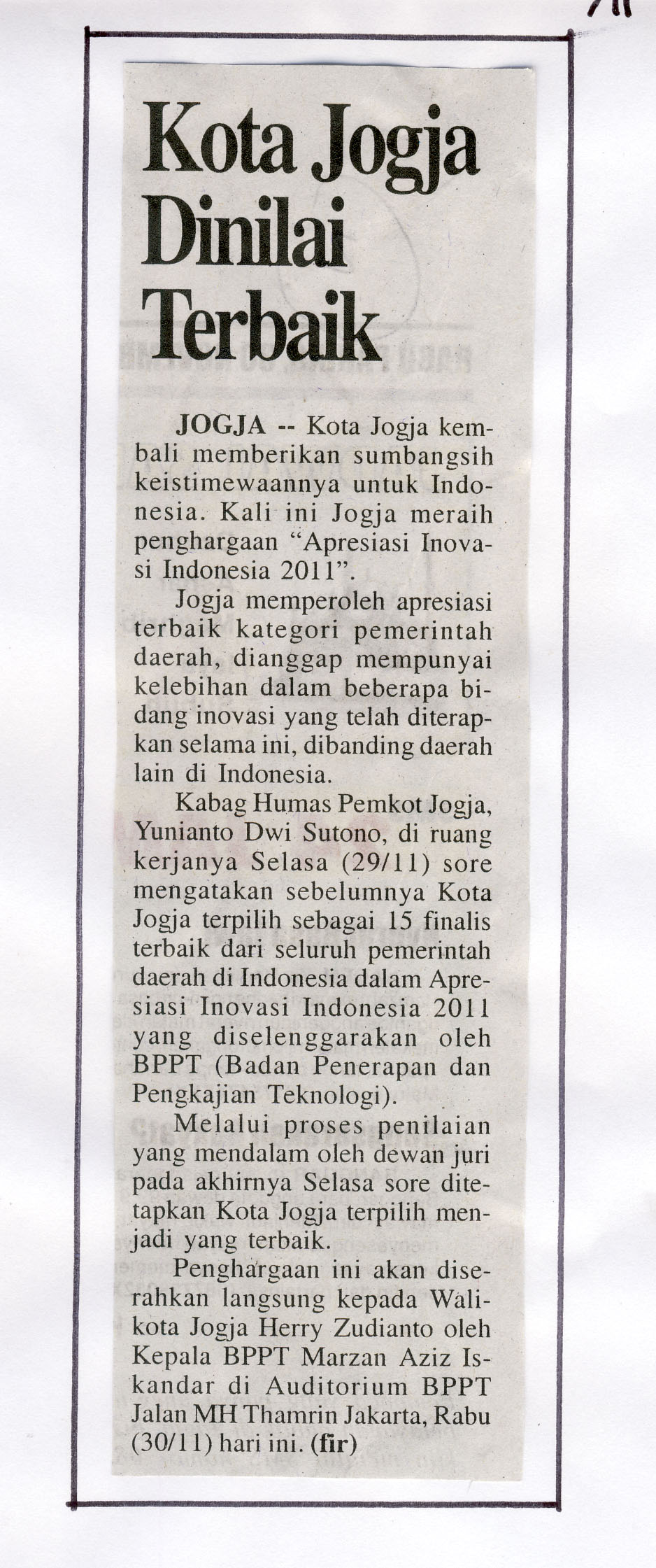 Kliping jogja terbaru
