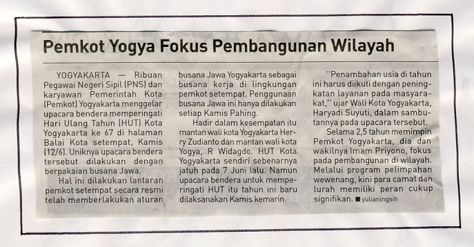 Kliping jogja terbaru