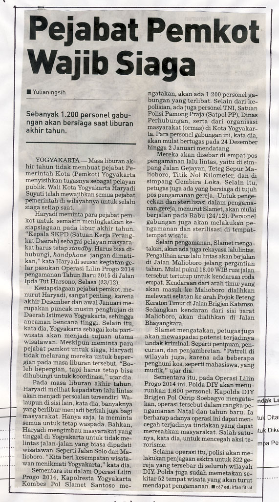 Kliping jogja terbaru