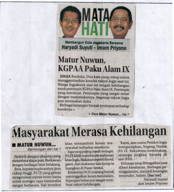 Kliping jogja terbaru