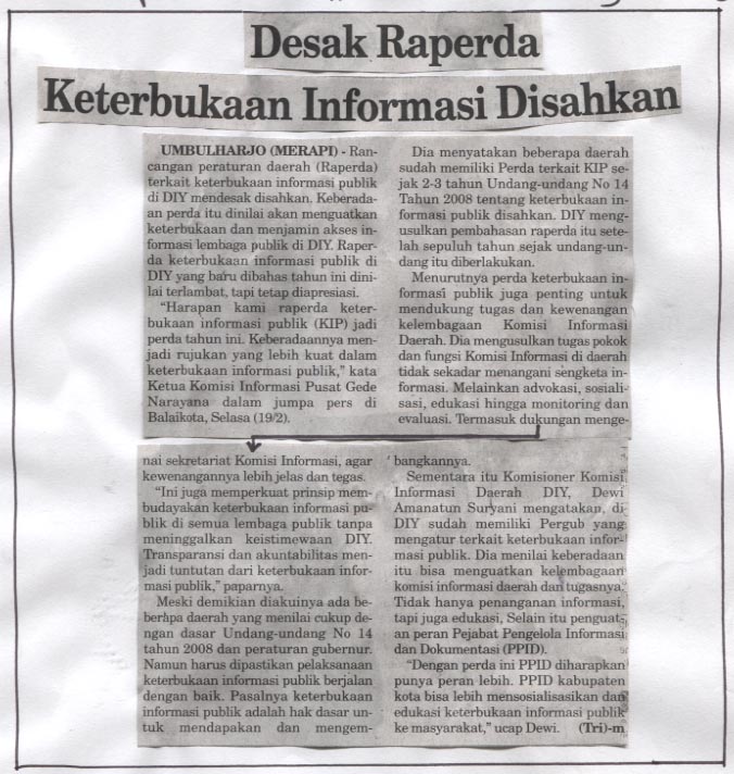 Kliping jogja terbaru