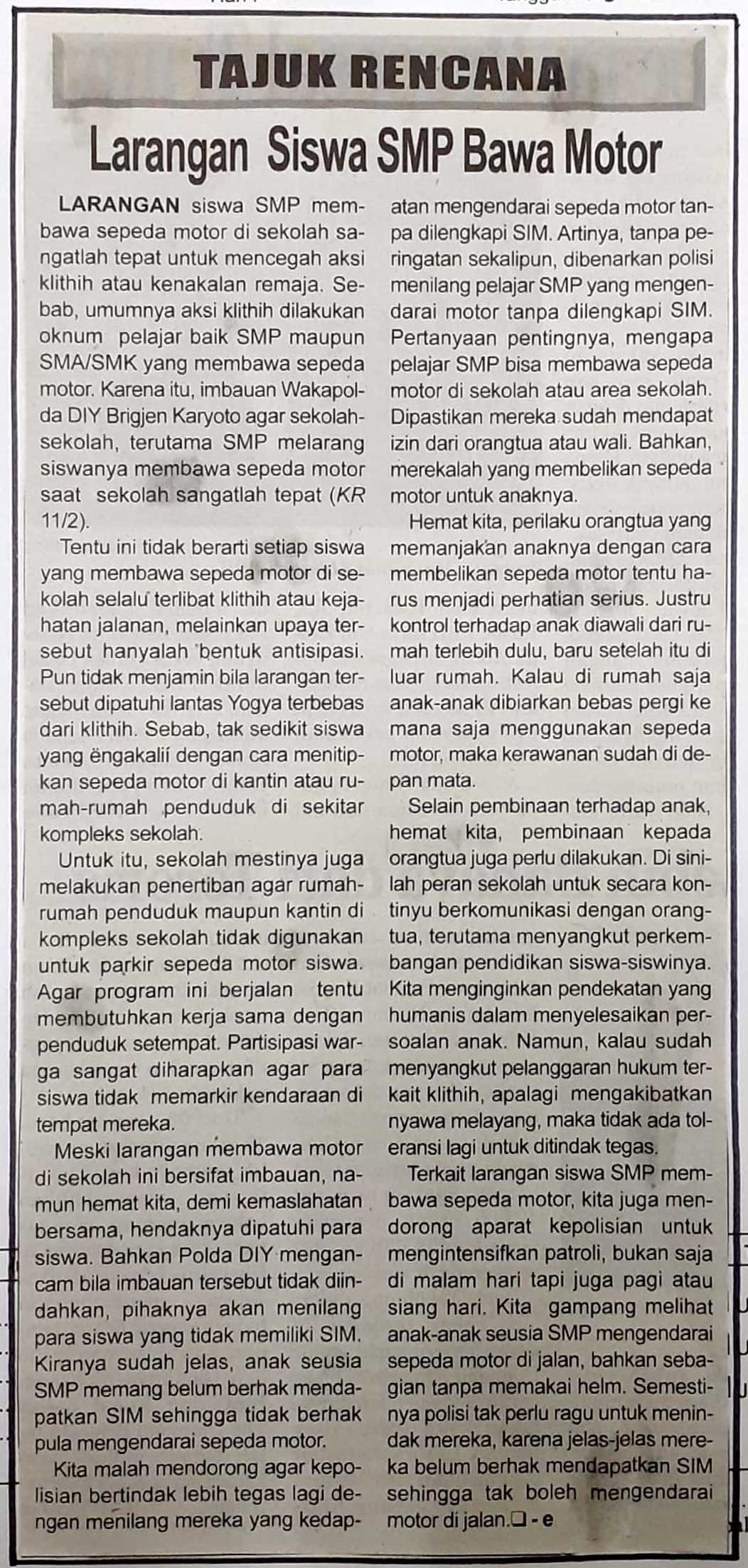 Kliping jogja terbaru