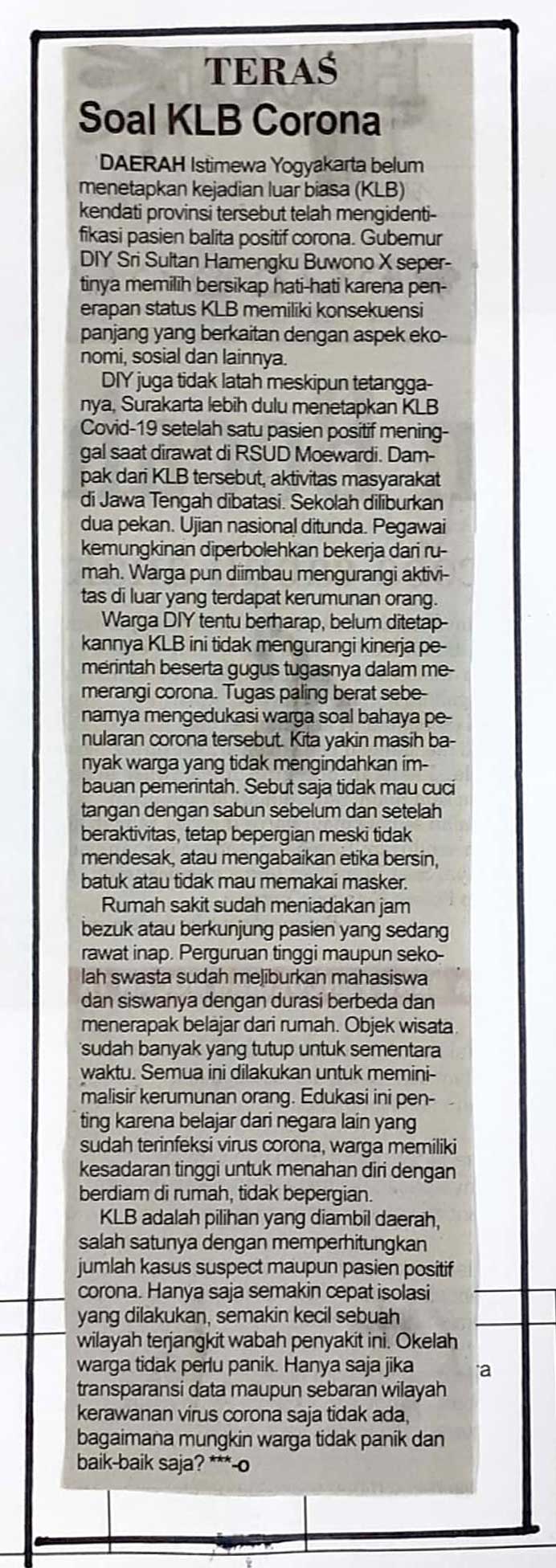 Kliping jogja terbaru