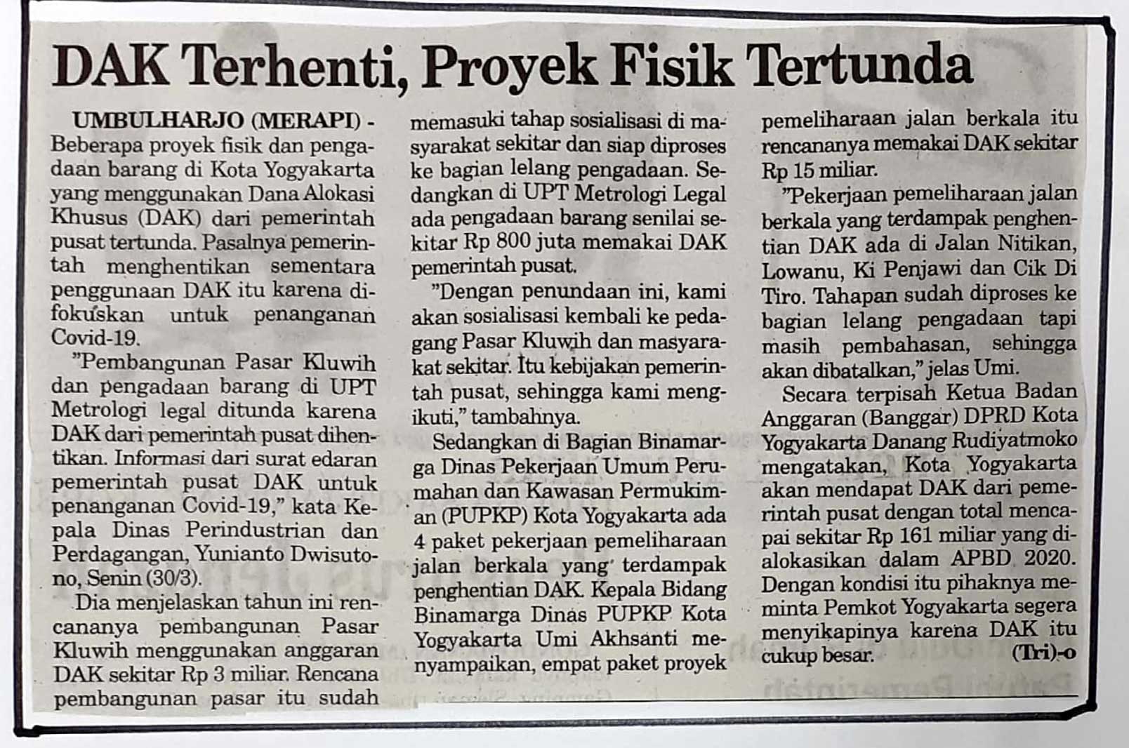 Kliping jogja terbaru