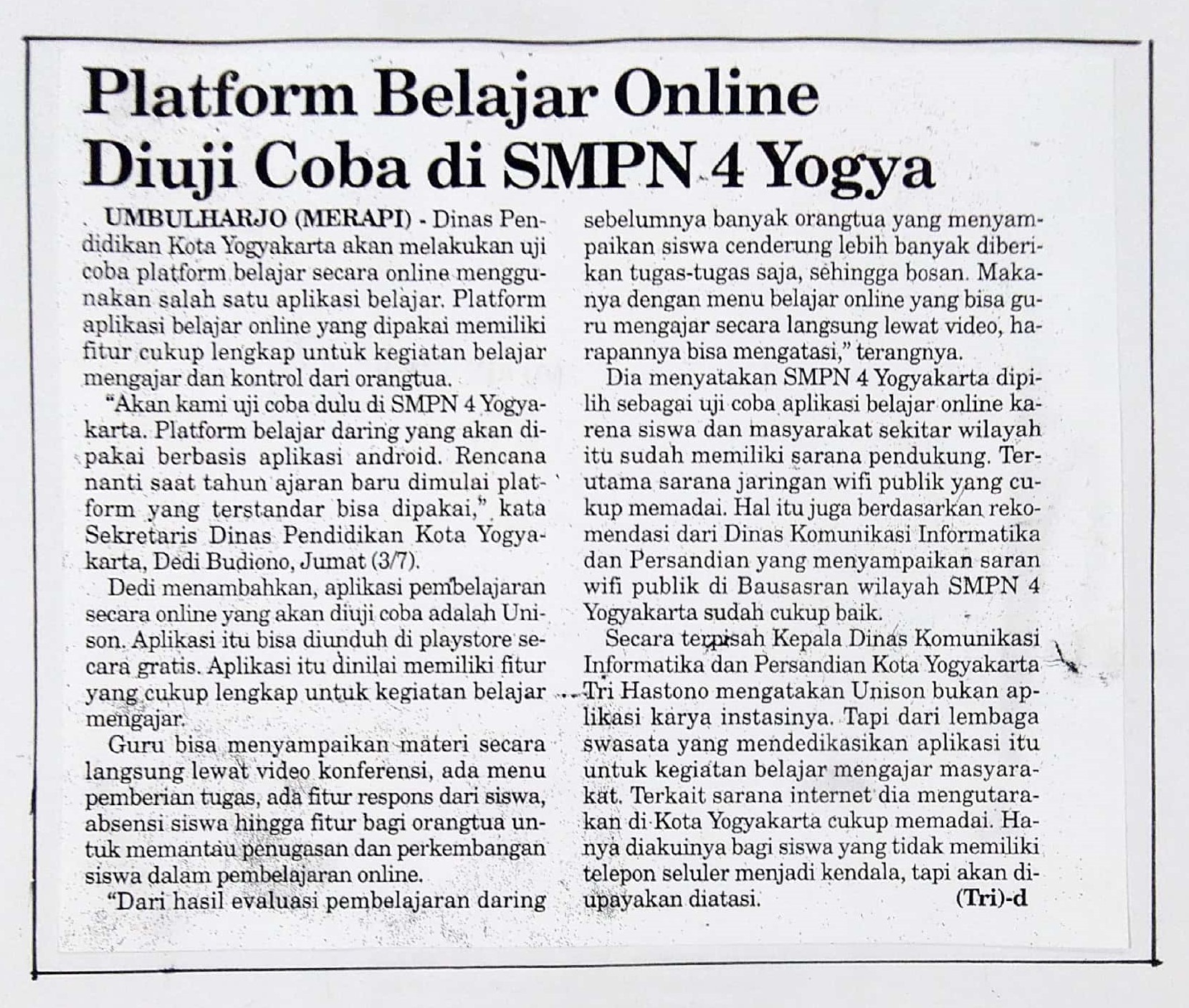Kliping jogja terbaru