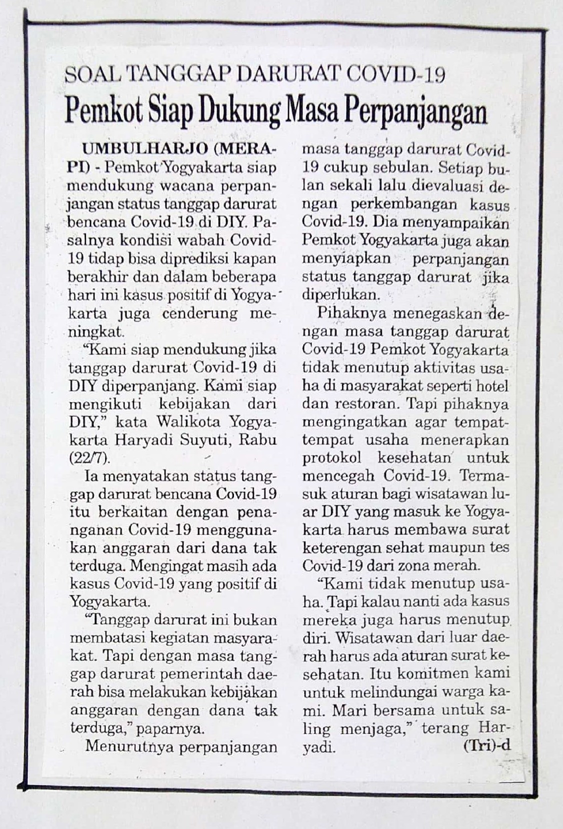 Kliping jogja terbaru