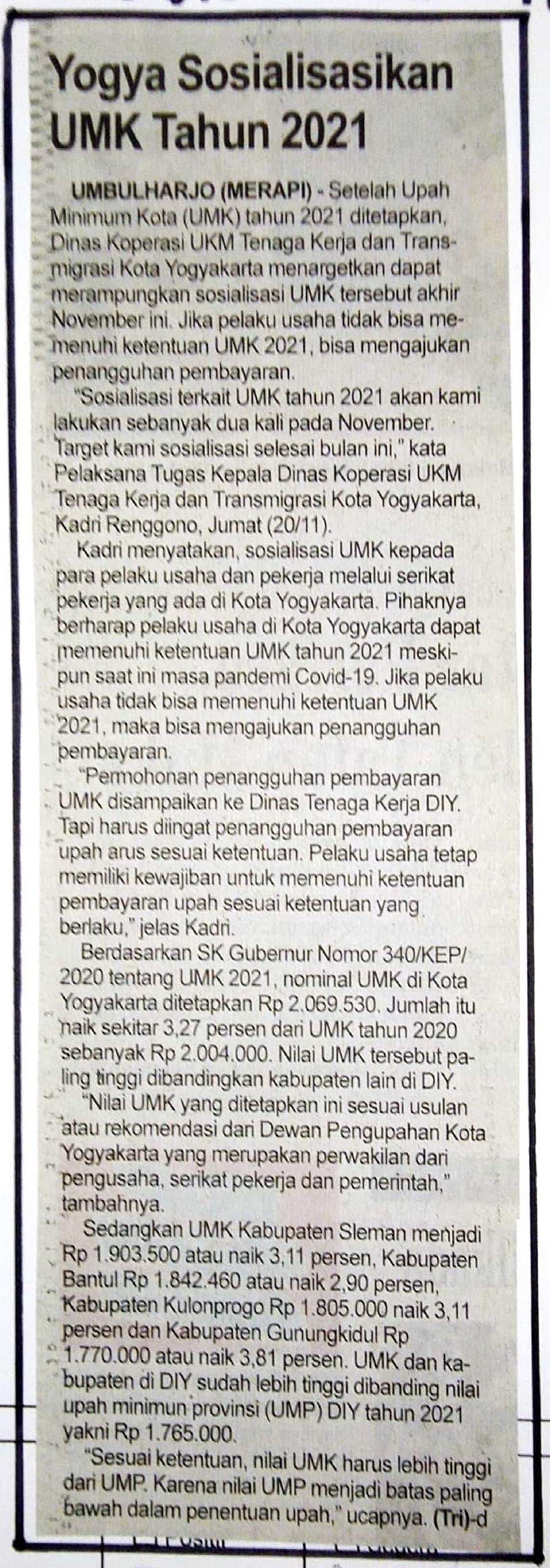 Kliping jogja terbaru