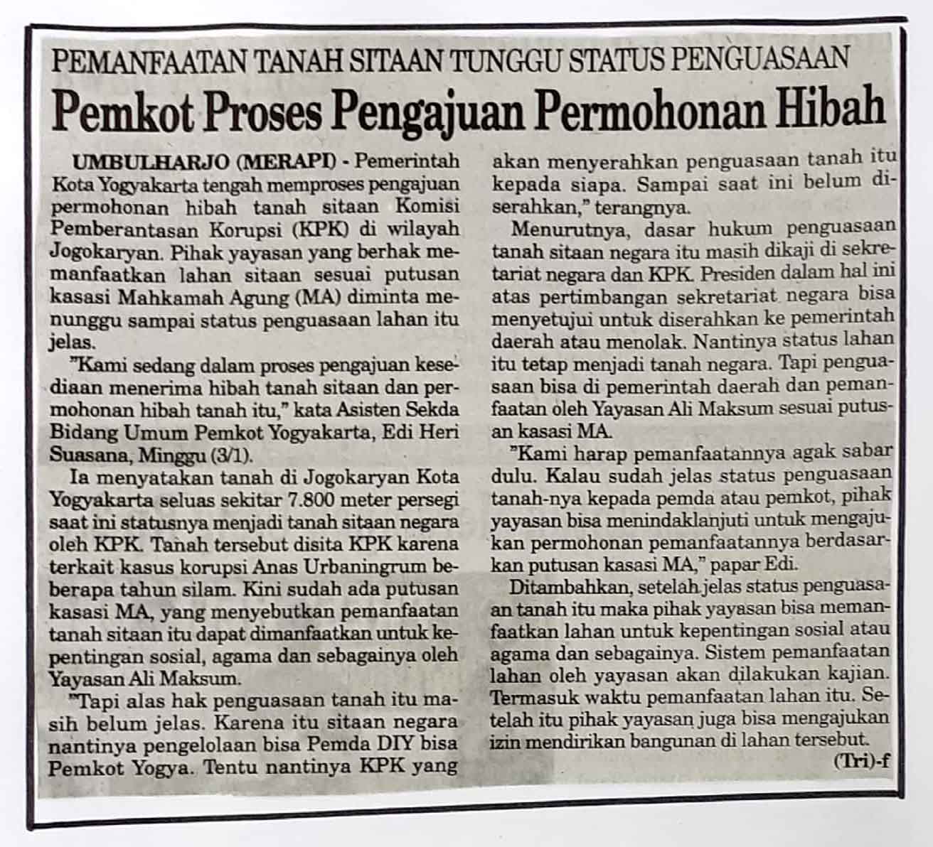 Kliping jogja terbaru