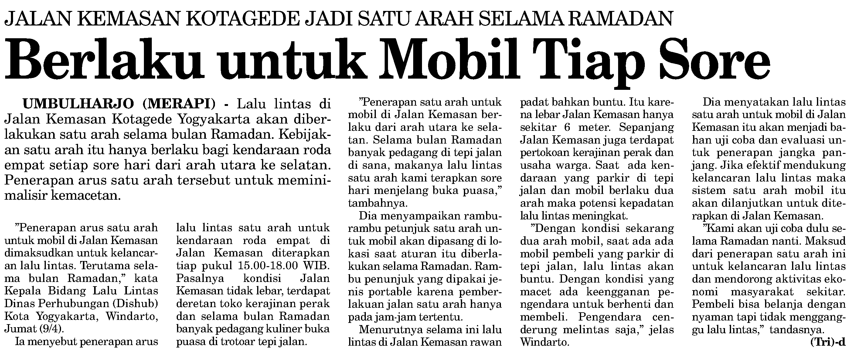Kliping jogja terbaru