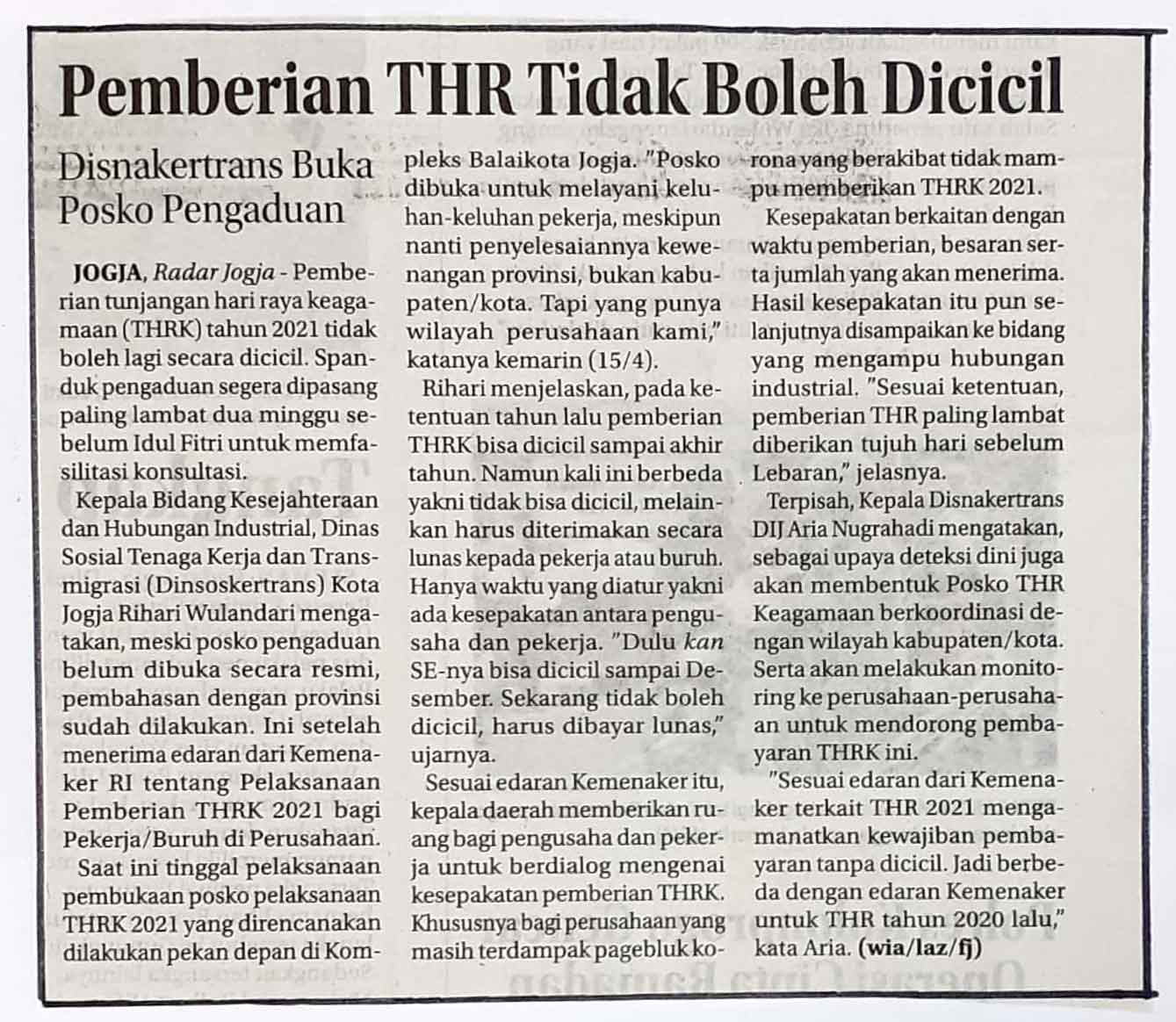 Kliping jogja terbaru