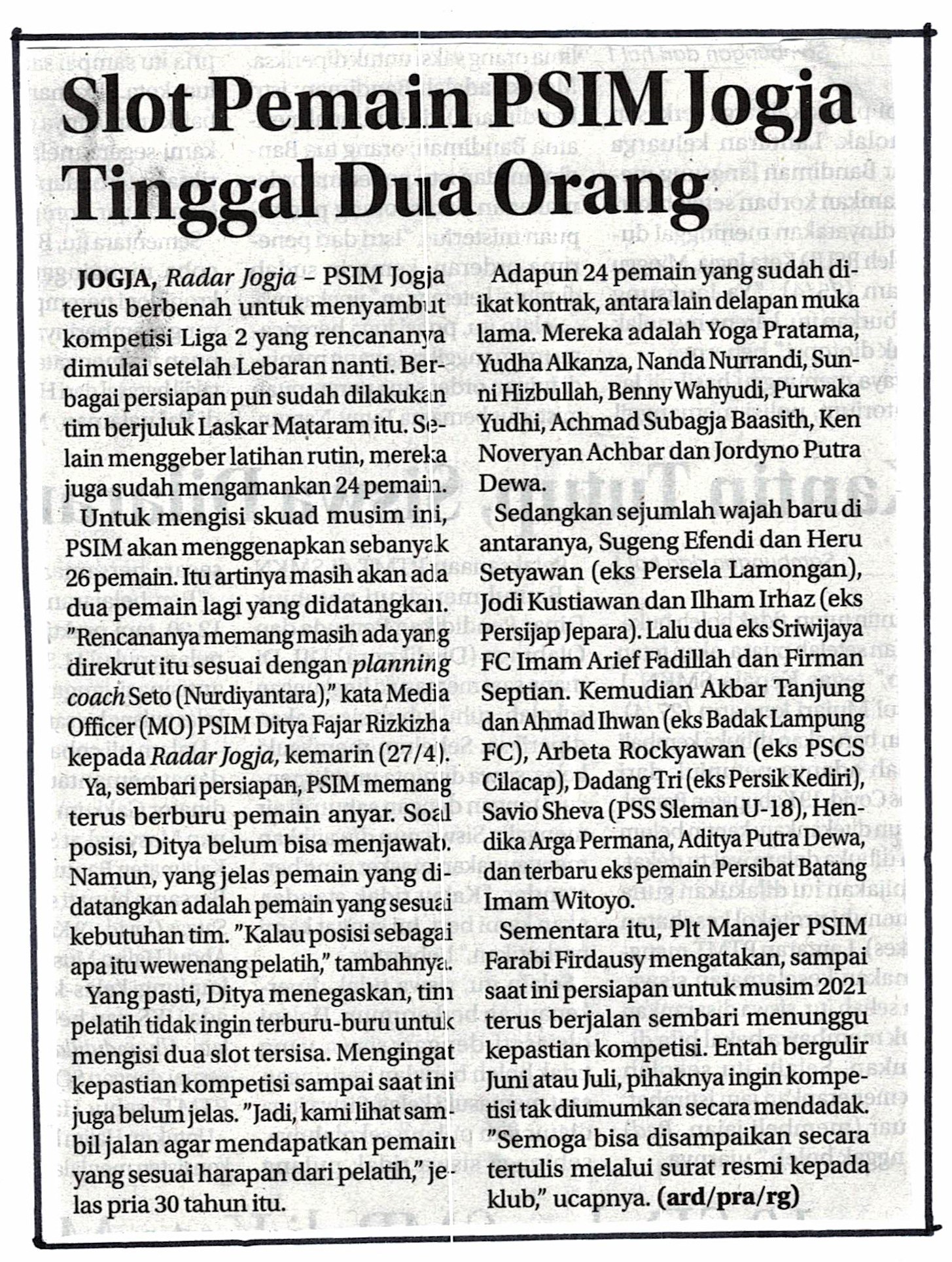 Kliping jogja terbaru