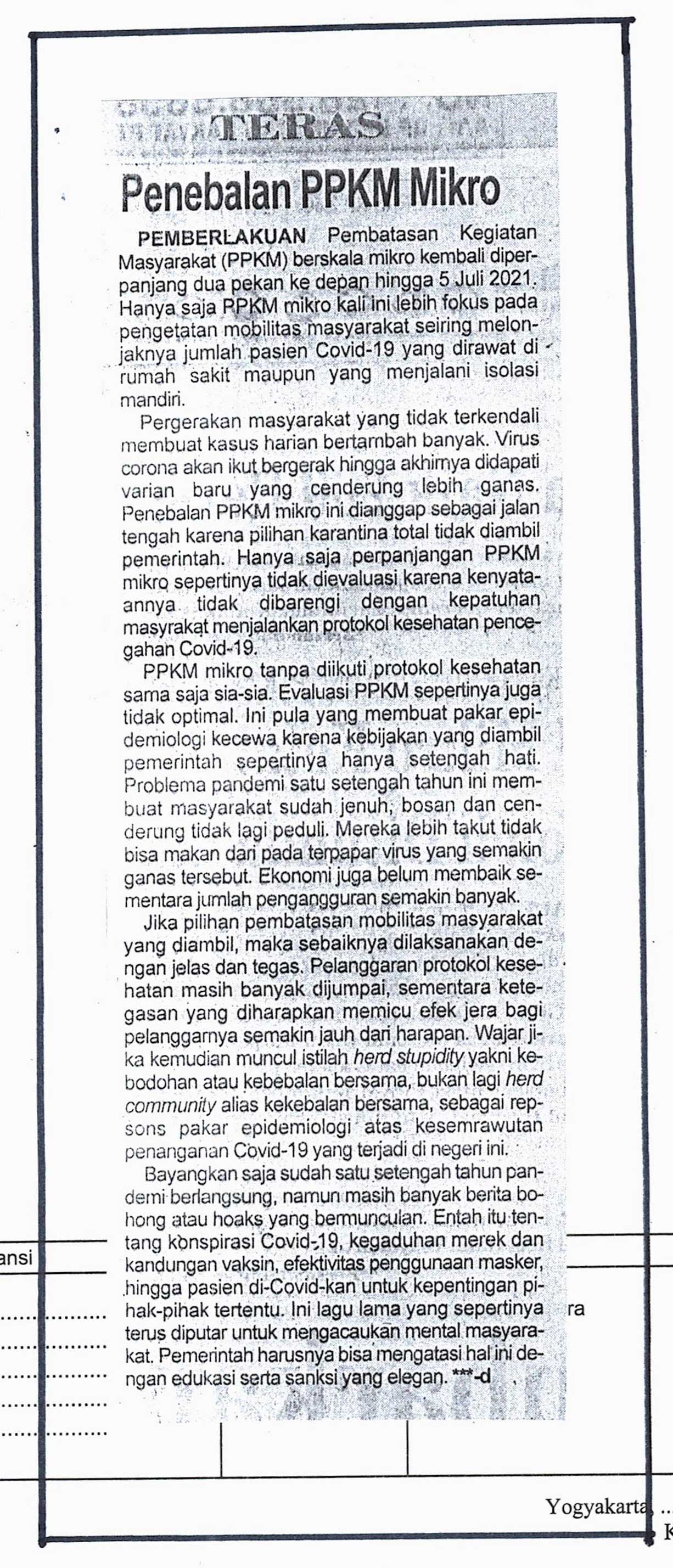 Kliping jogja terbaru