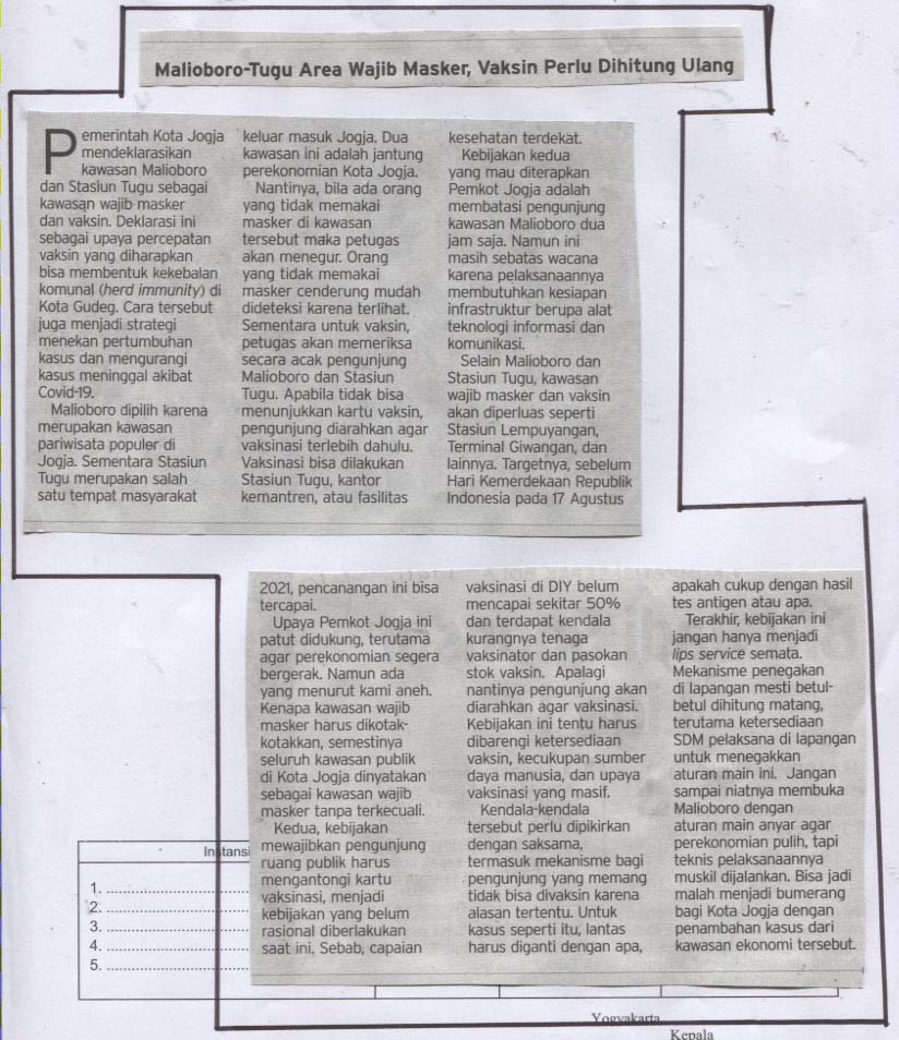 Kliping jogja terbaru
