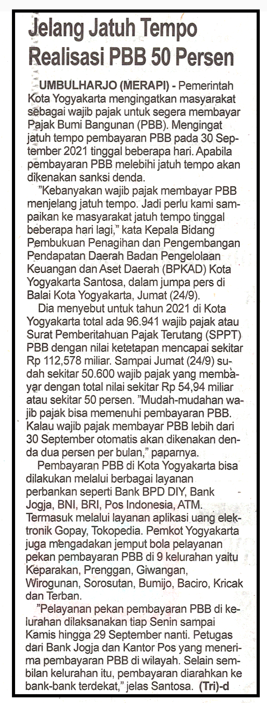 Kliping jogja terbaru