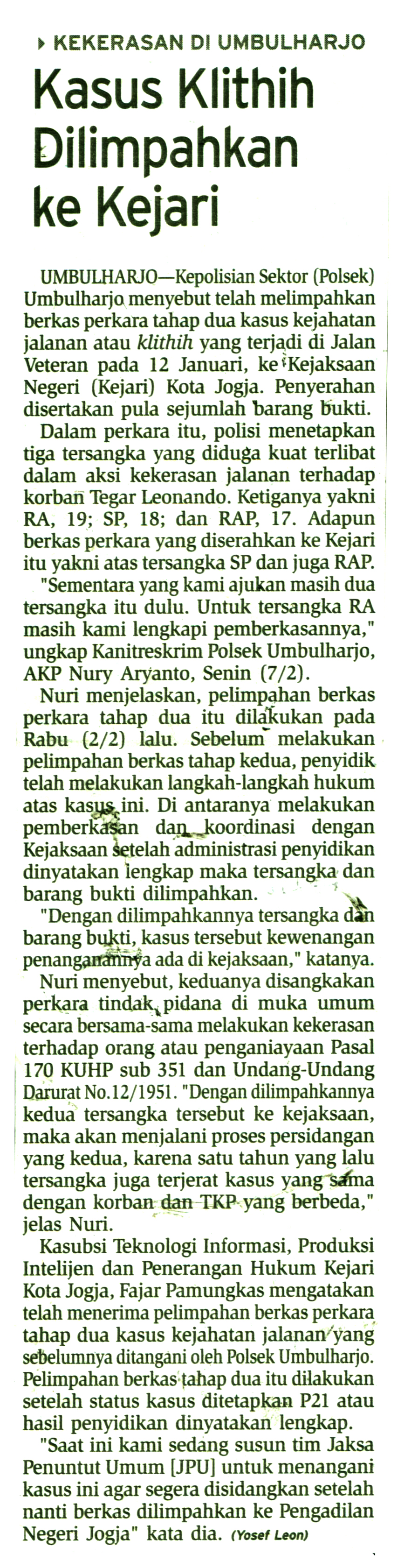 Kliping jogja terbaru