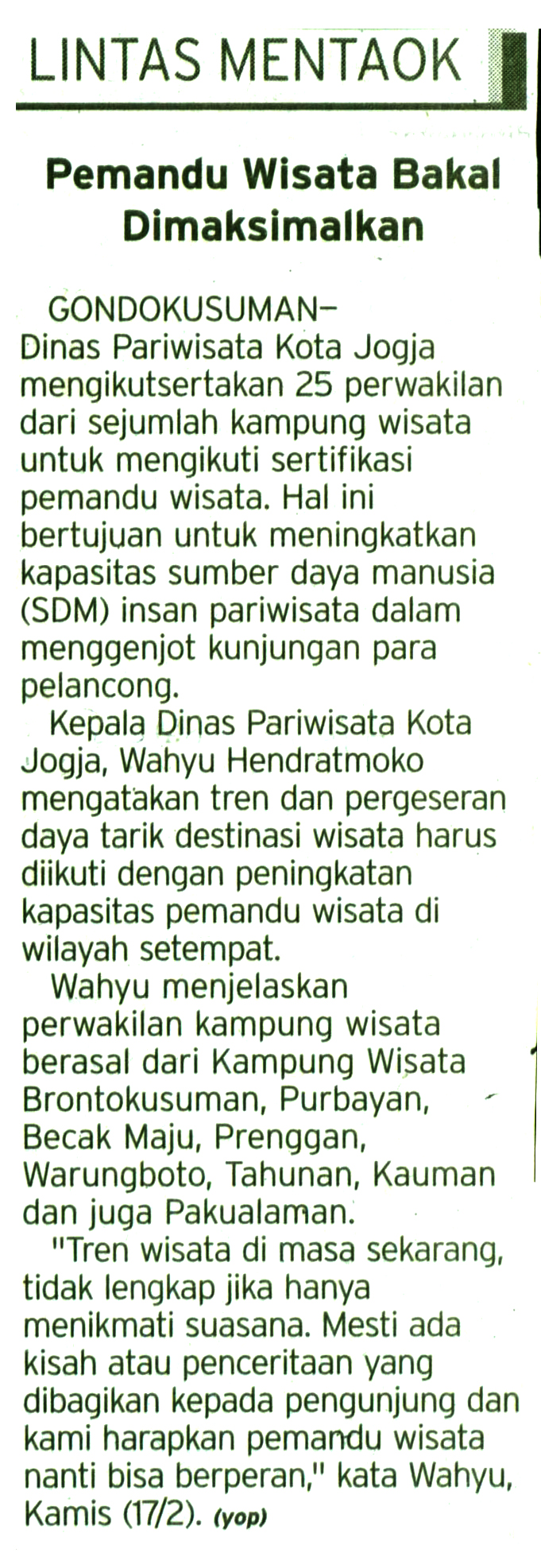 Kliping jogja terbaru