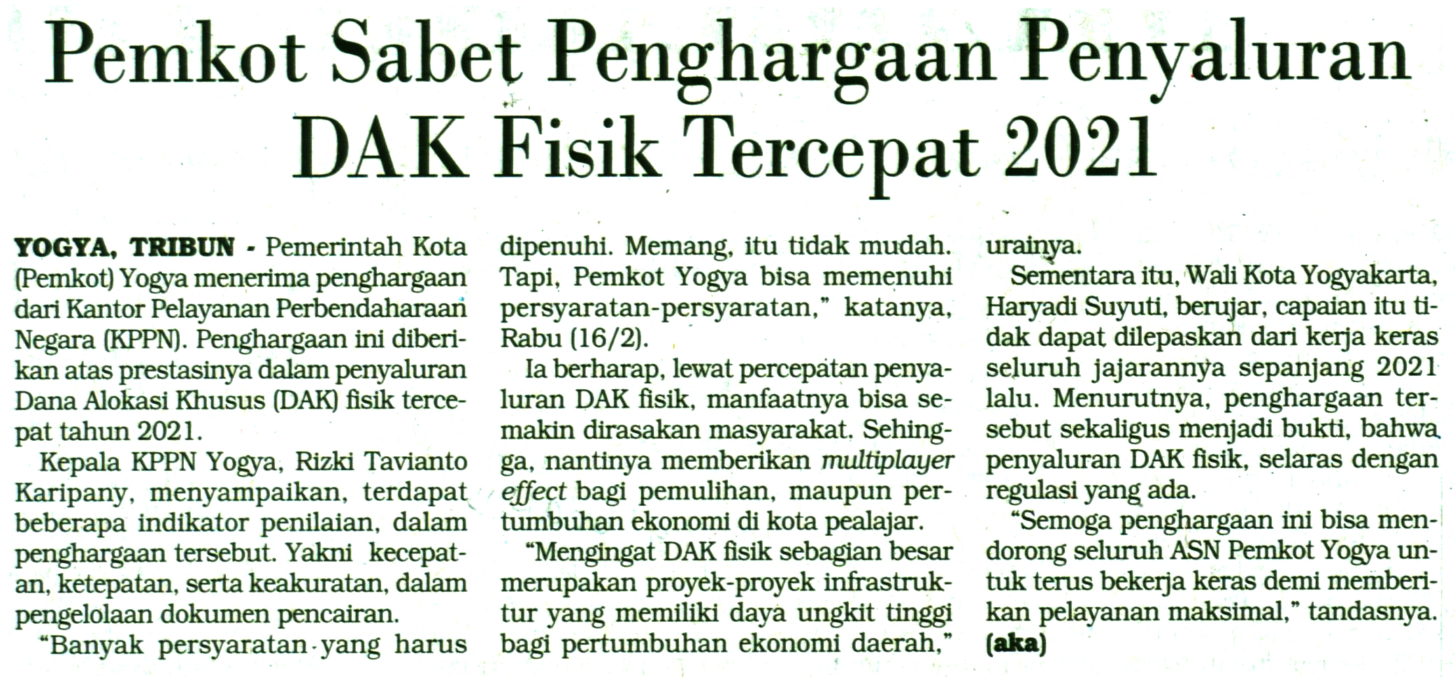Kliping jogja terbaru