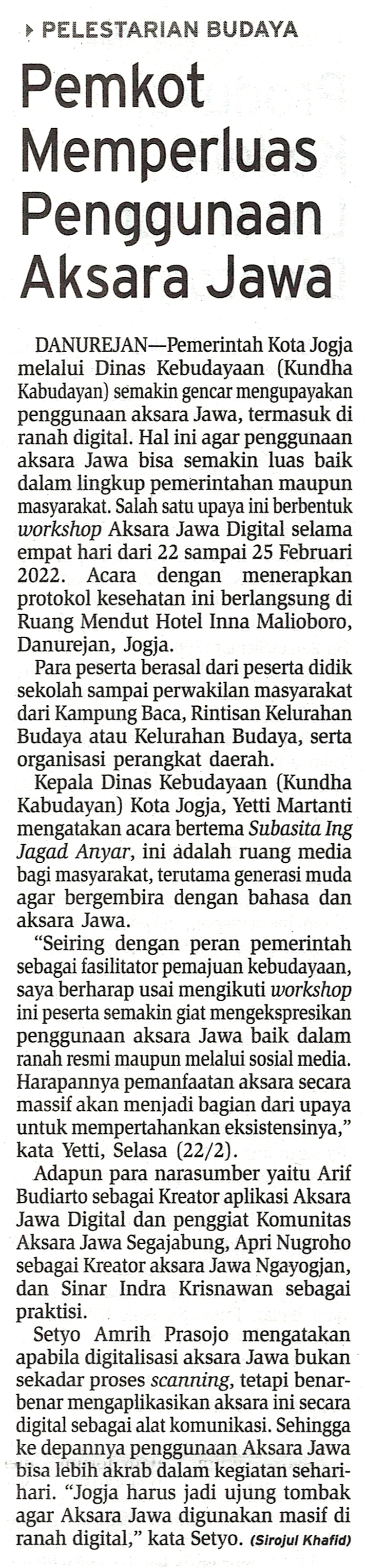 Kliping jogja terbaru
