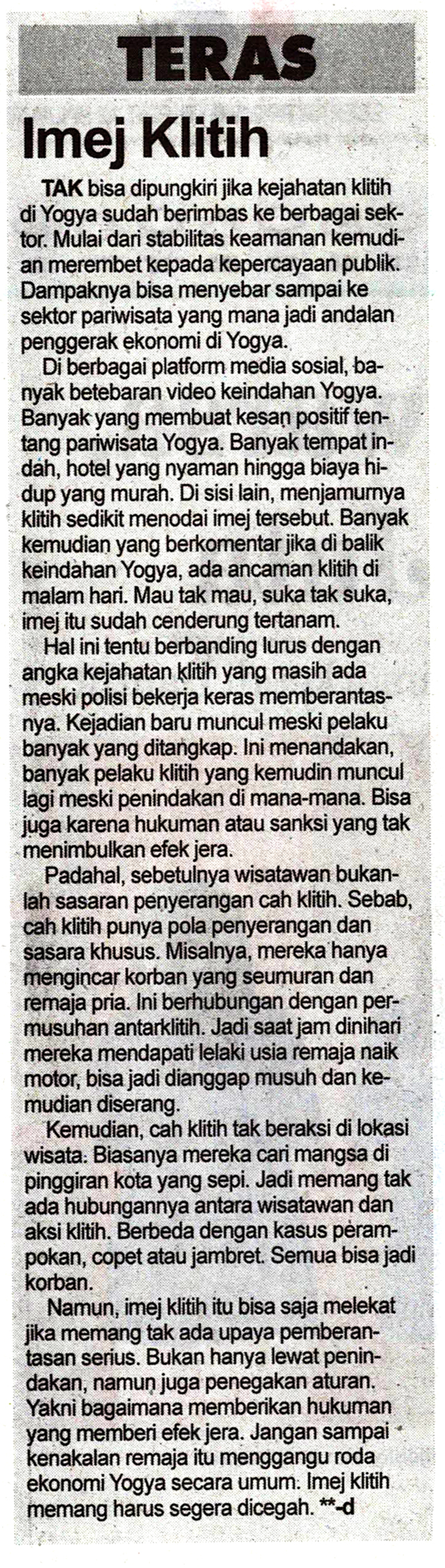 Kliping jogja terbaru