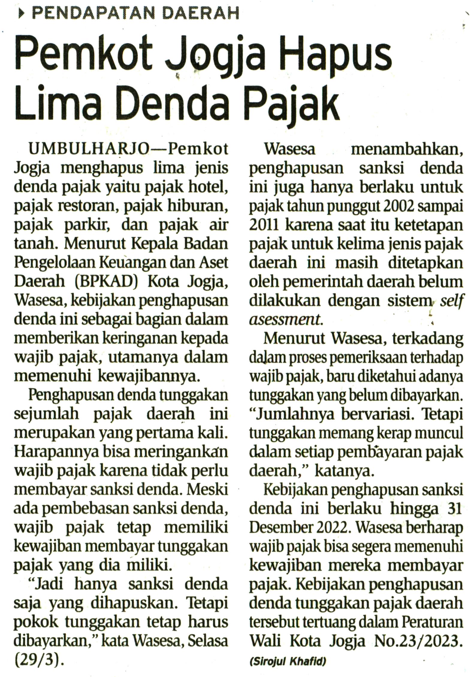 Kliping jogja terbaru