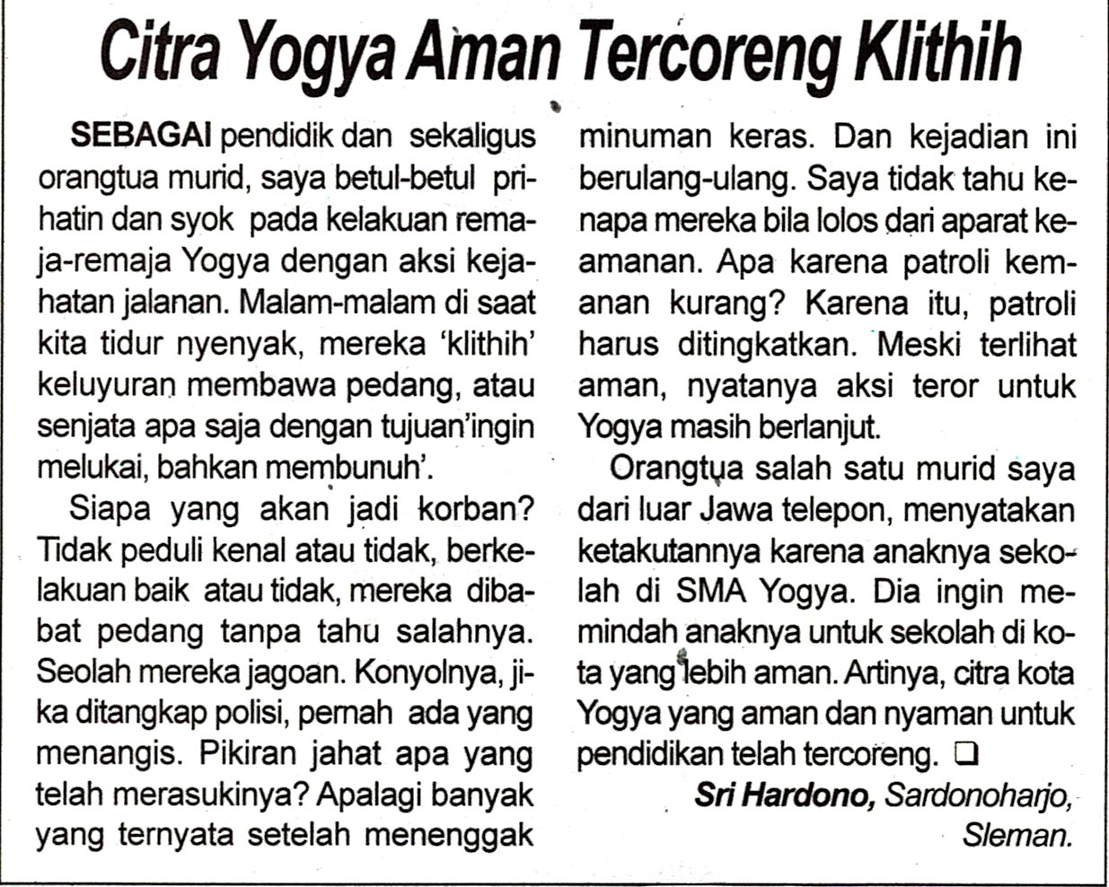 Kliping jogja terbaru