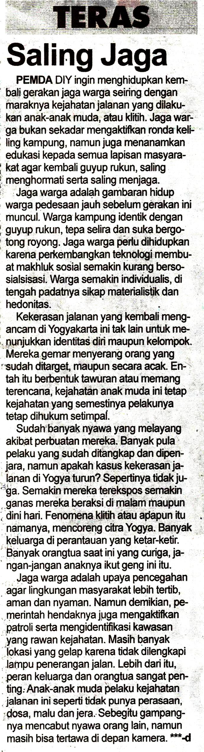 Kliping jogja terbaru