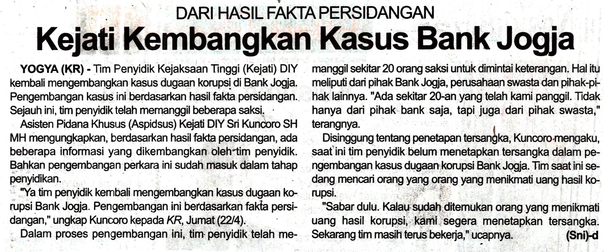Kliping jogja terbaru