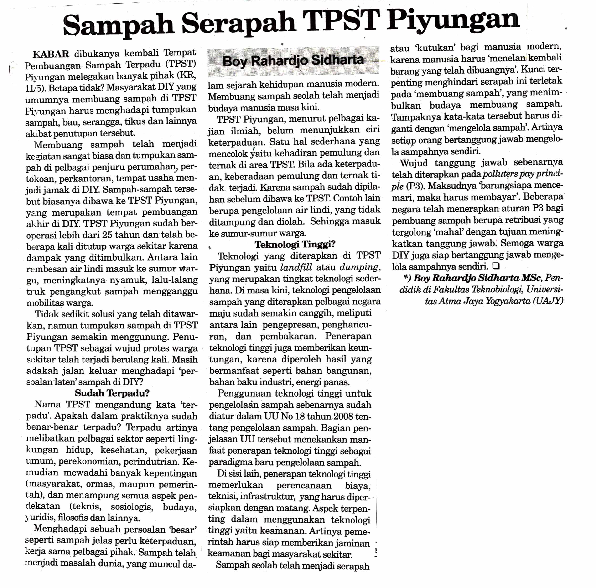Kliping jogja terbaru