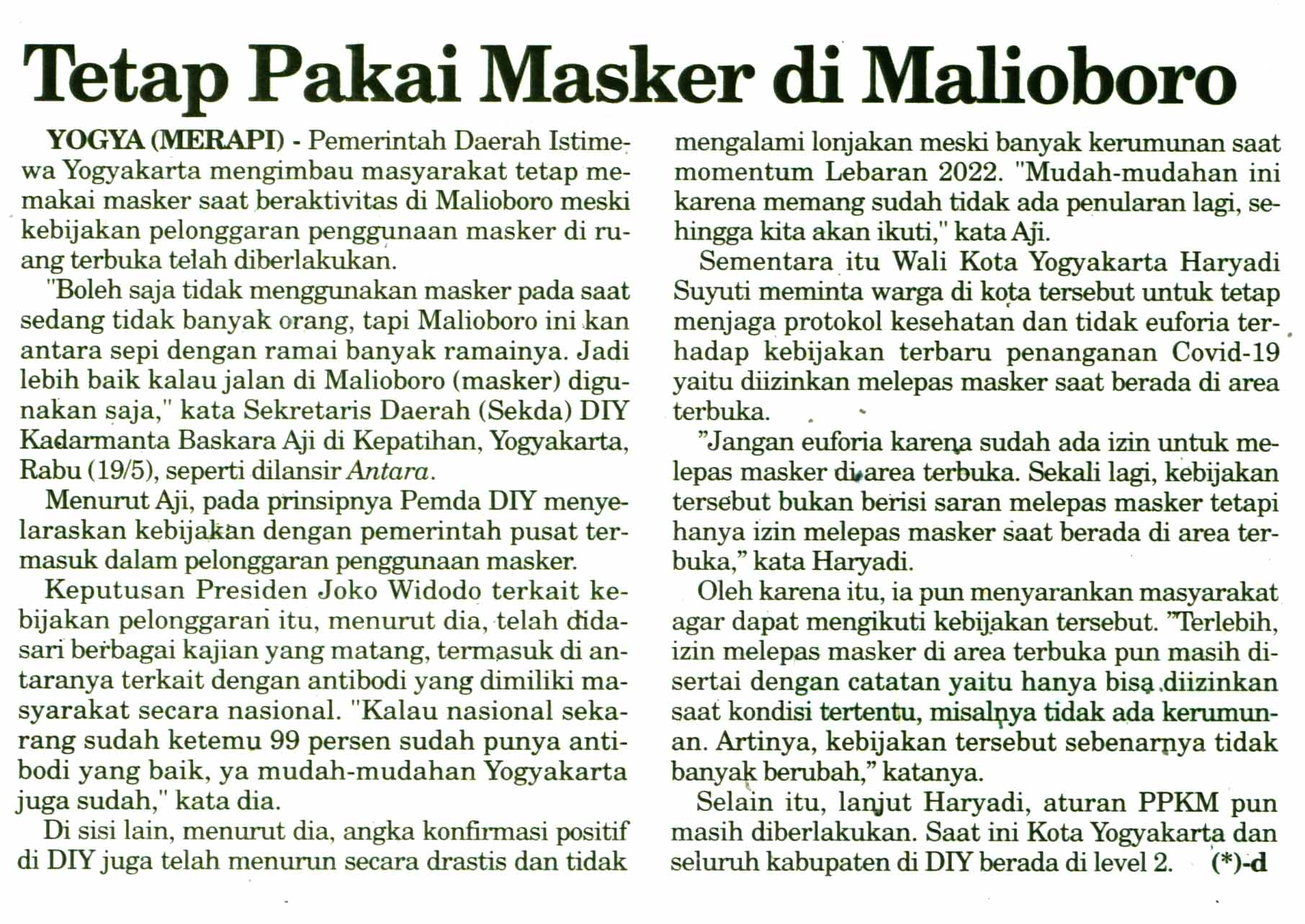 Kliping jogja terbaru
