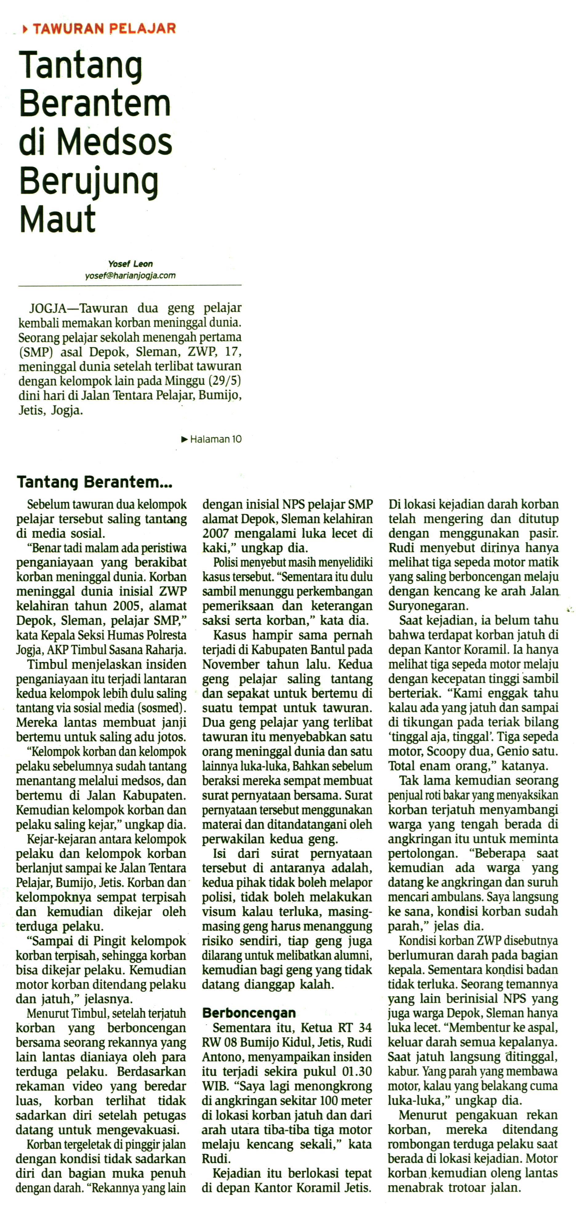 Kliping jogja terbaru