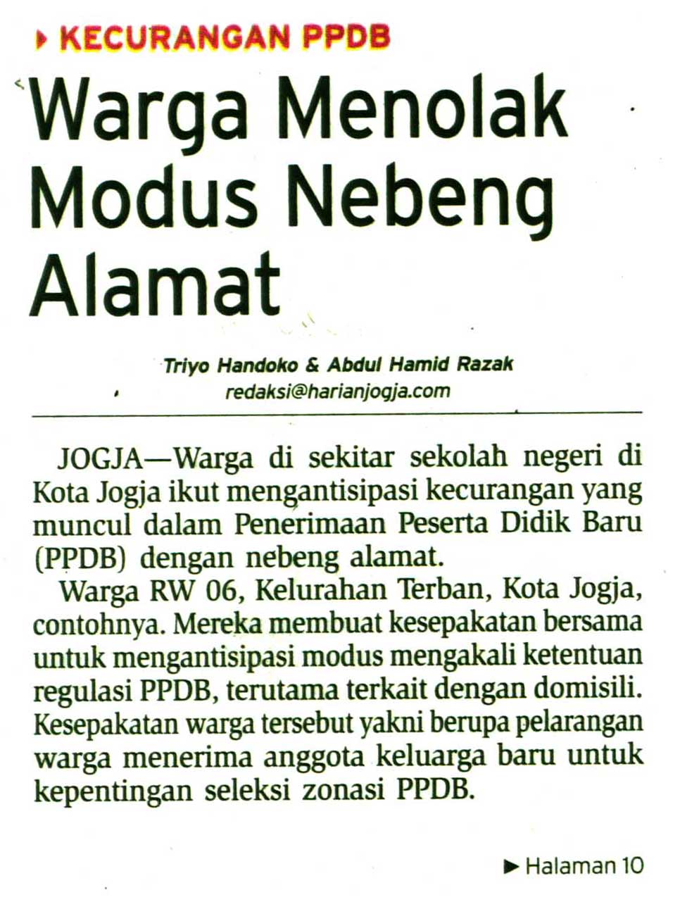 Kliping jogja terbaru