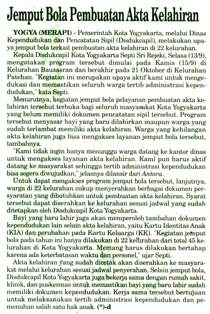 Kliping jogja terbaru