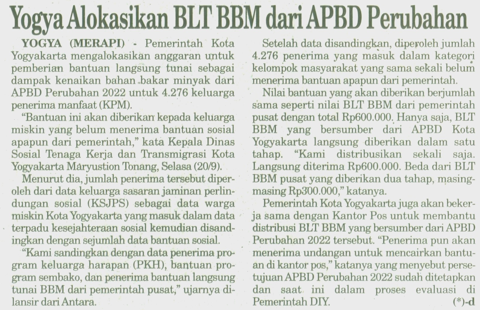 Kliping jogja terbaru