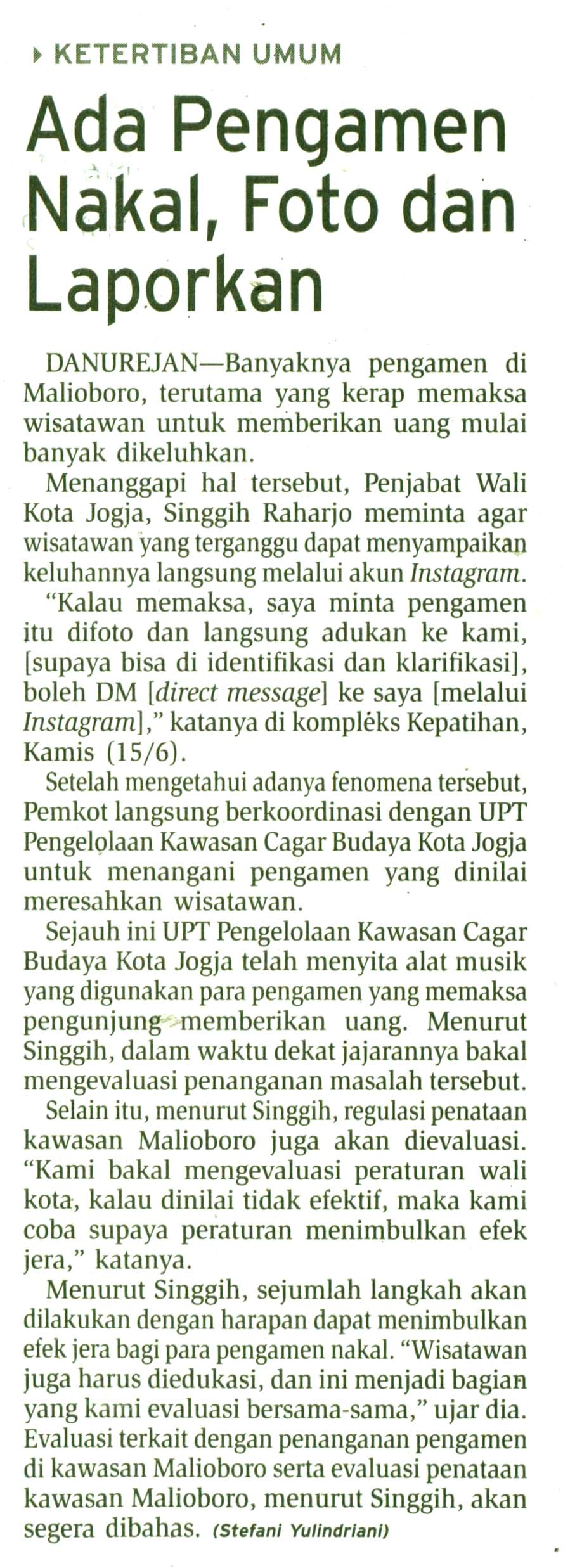 Kliping jogja terbaru