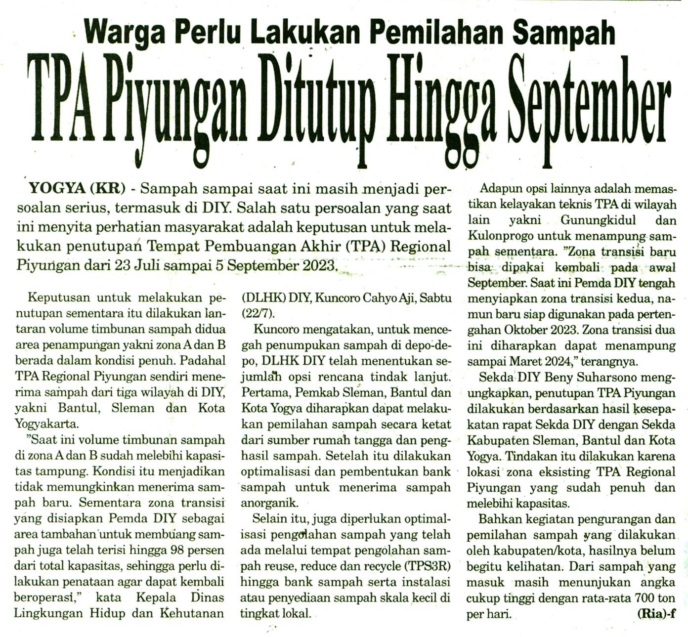 Kliping jogja terbaru