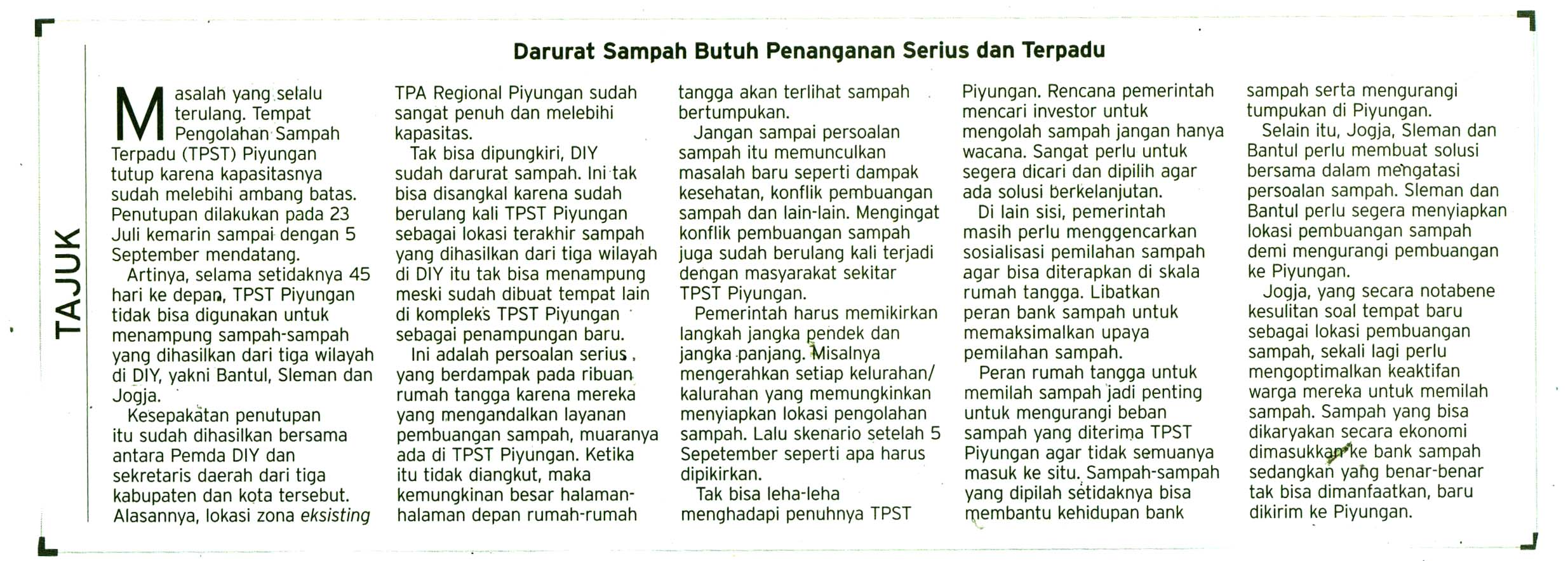Kliping jogja terbaru