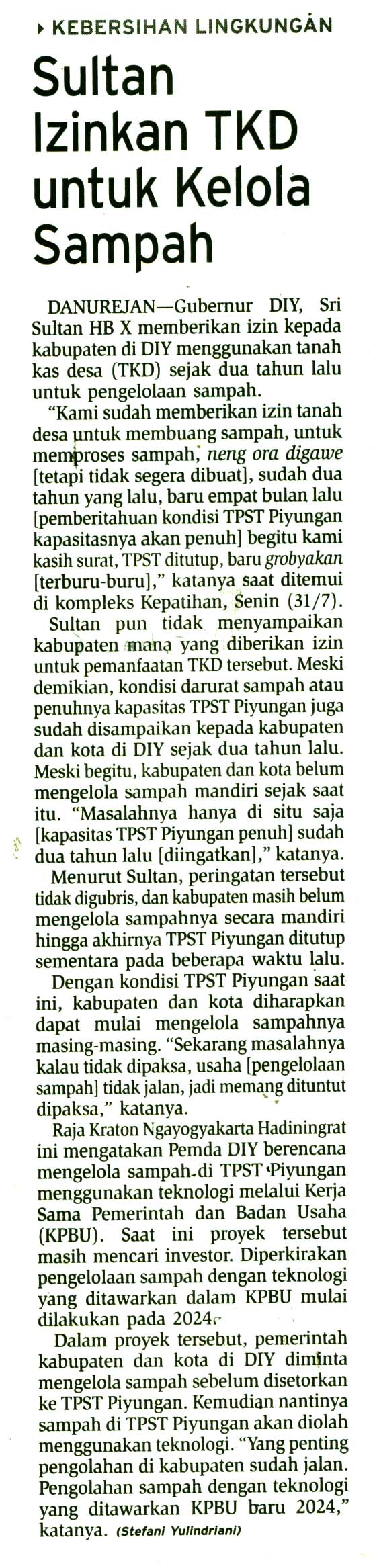 Kliping jogja terbaru