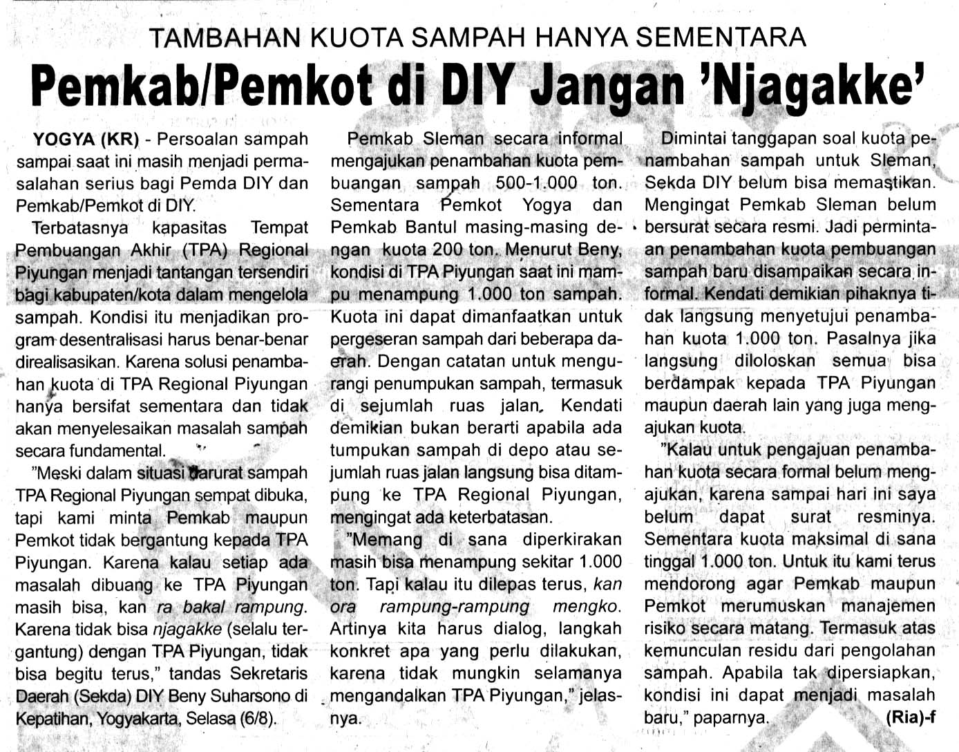 Kliping jogja terbaru