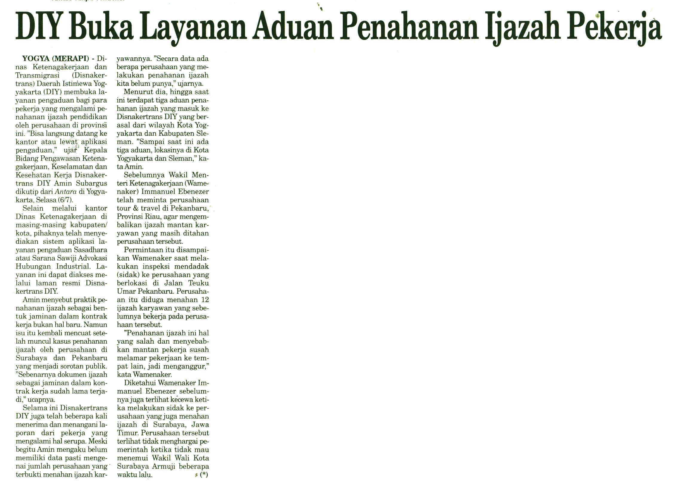 Kliping jogja terbaru