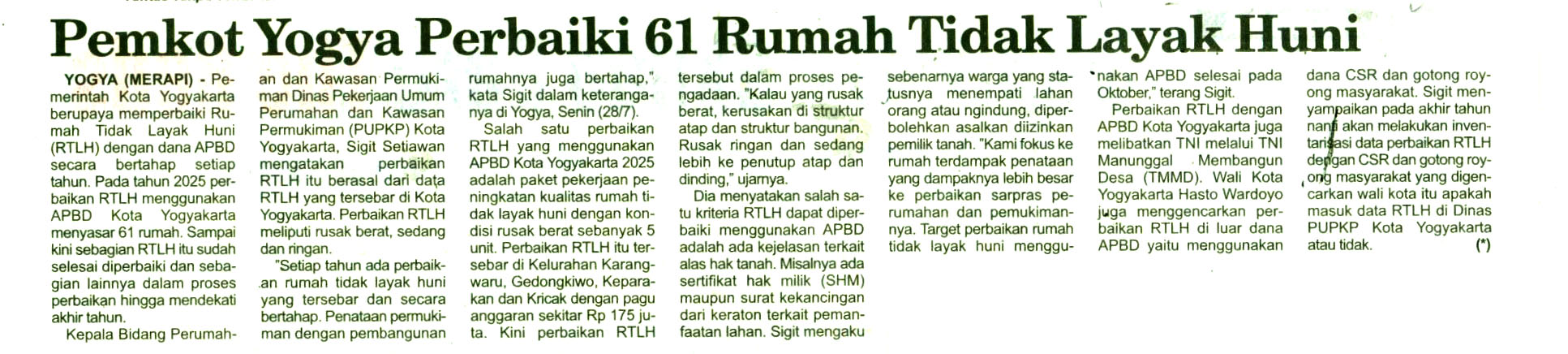 Kliping jogja terbaru