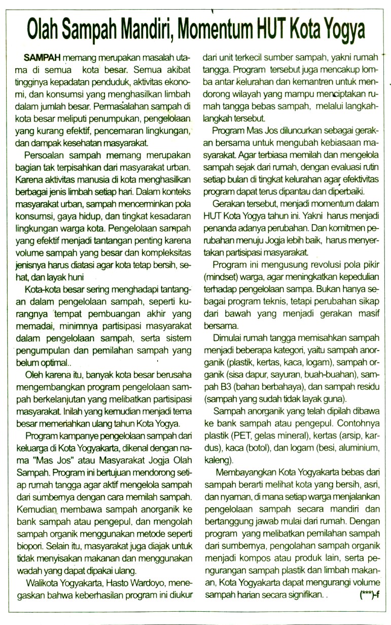 Kliping jogja terbaru