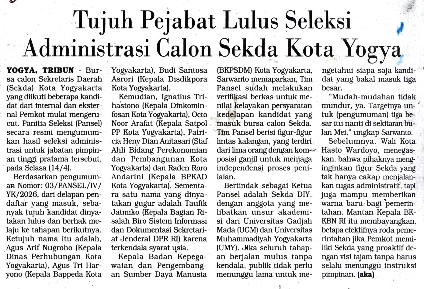 Kliping jogja terbaru