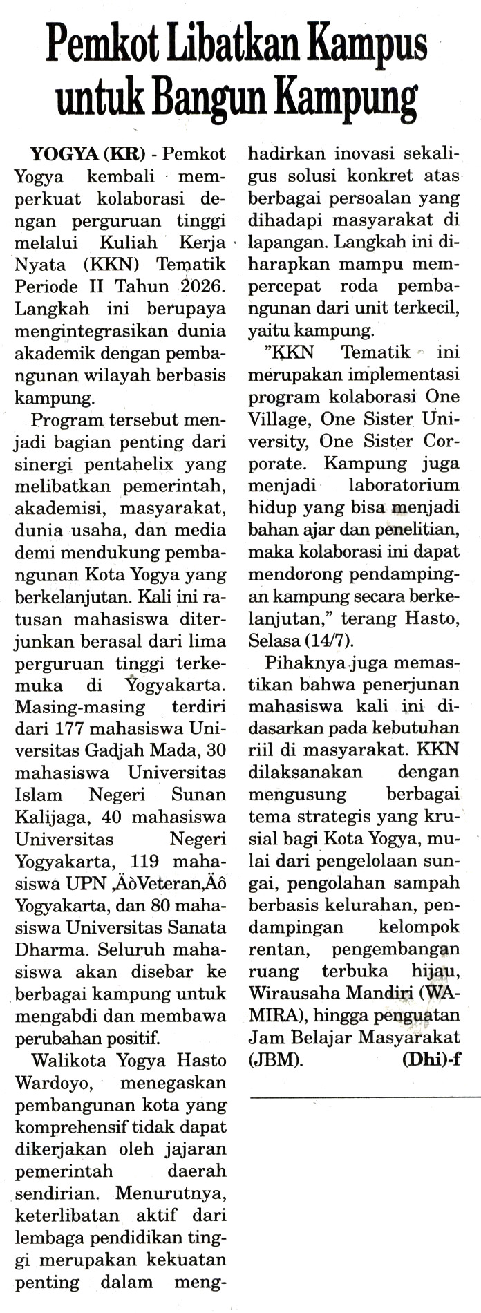Kliping jogja terbaru